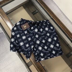 Louis Vuitton Navy and White Swim Board Shorts